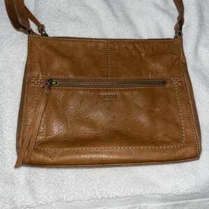 Margot Tan Leather Shoulder Bag Retro Style  - READ